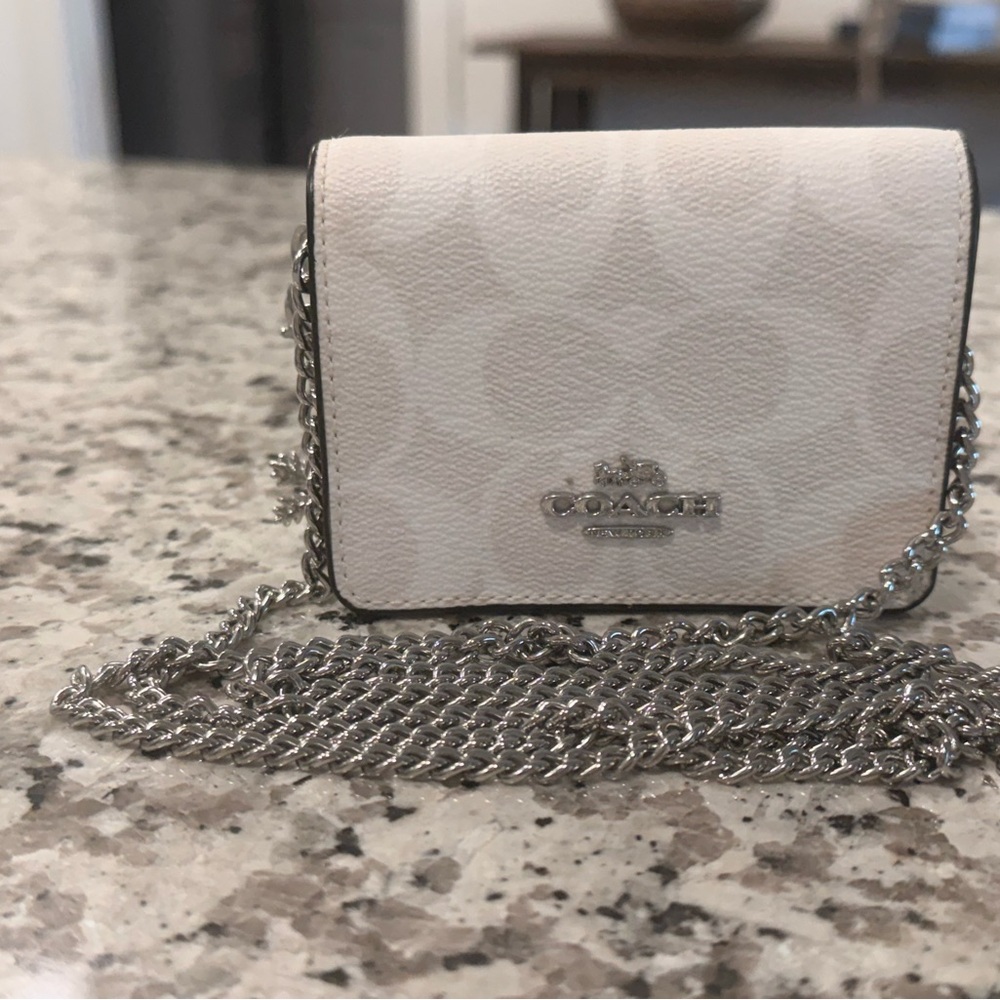 Coach Glacier White Crossbody wallet